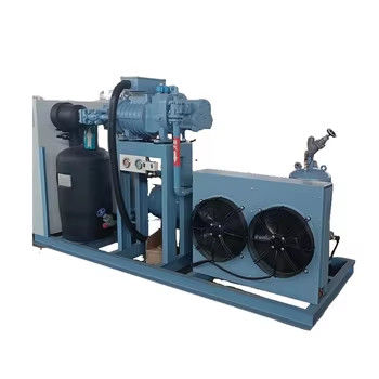 Unidad de compresión de tornillo industrial refrigerada por aire Unidad de condensación de nueva condición Características automáticas El núcleo es un motor refrigerador