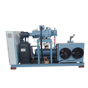 Unidad de compresión de tornillo industrial refrigerada por aire Unidad de condensación de nueva condición Características automáticas El núcleo es un motor refrigerador